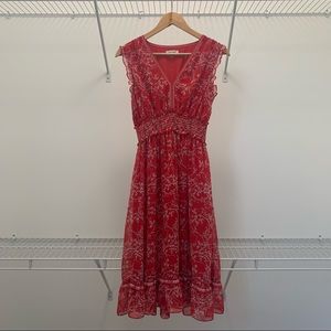 Max Studio Red Patterned Sleeveless Dress